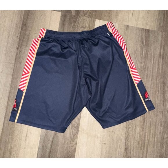 CV Rockets Youth Basketball Shorts Xl Blue & Red Striped Polyester - Picture 4 of 6